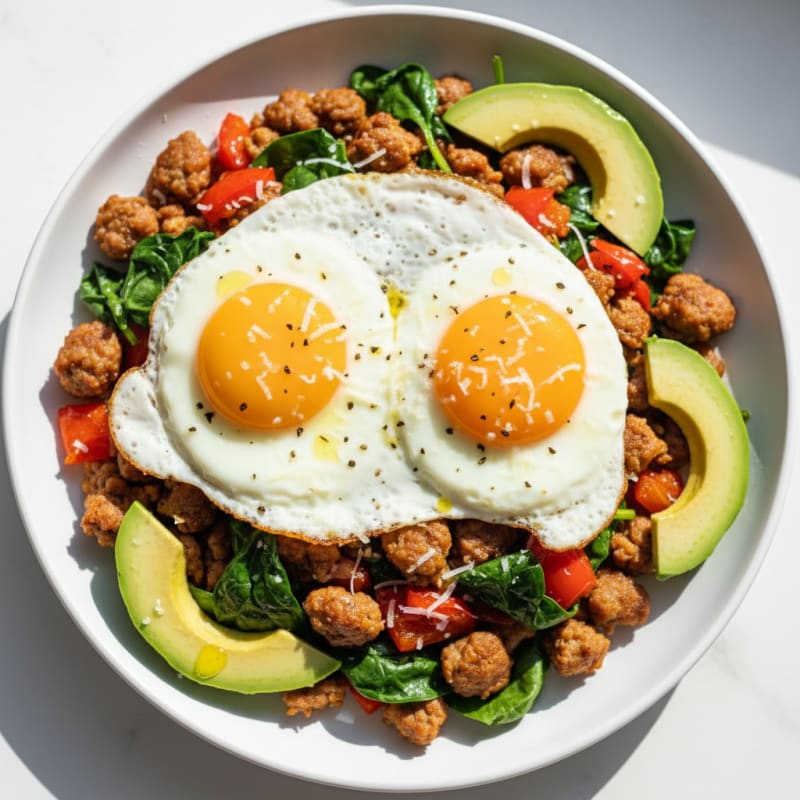 Savory Pan-Fried Eggs and Sausage