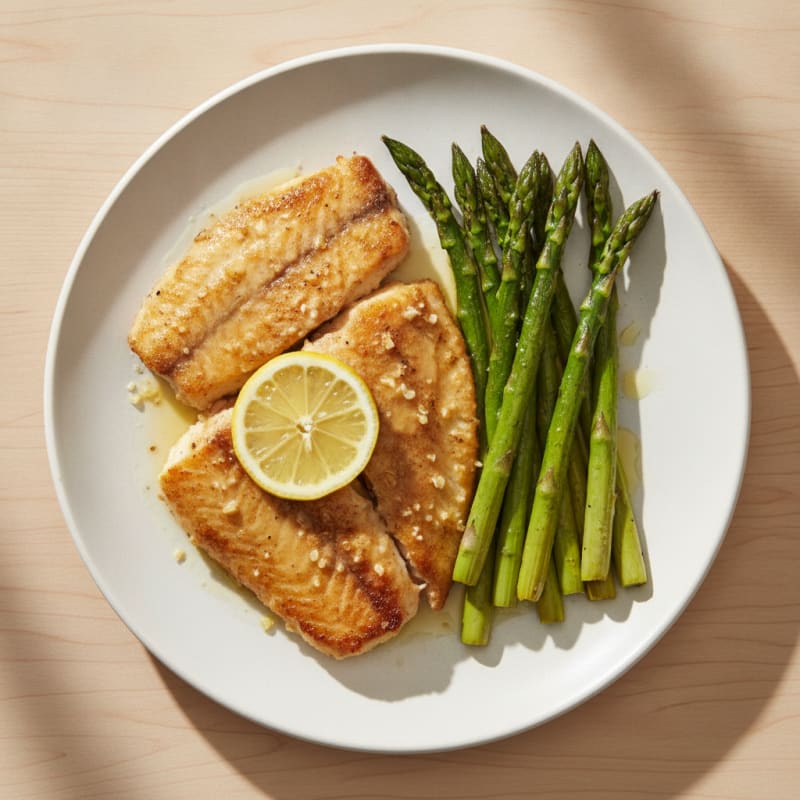 Seared Tilapia with Roasted Asparagus
