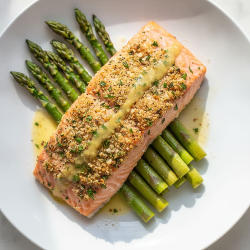 Herb-Crusted Salmon with Roasted Asparagus