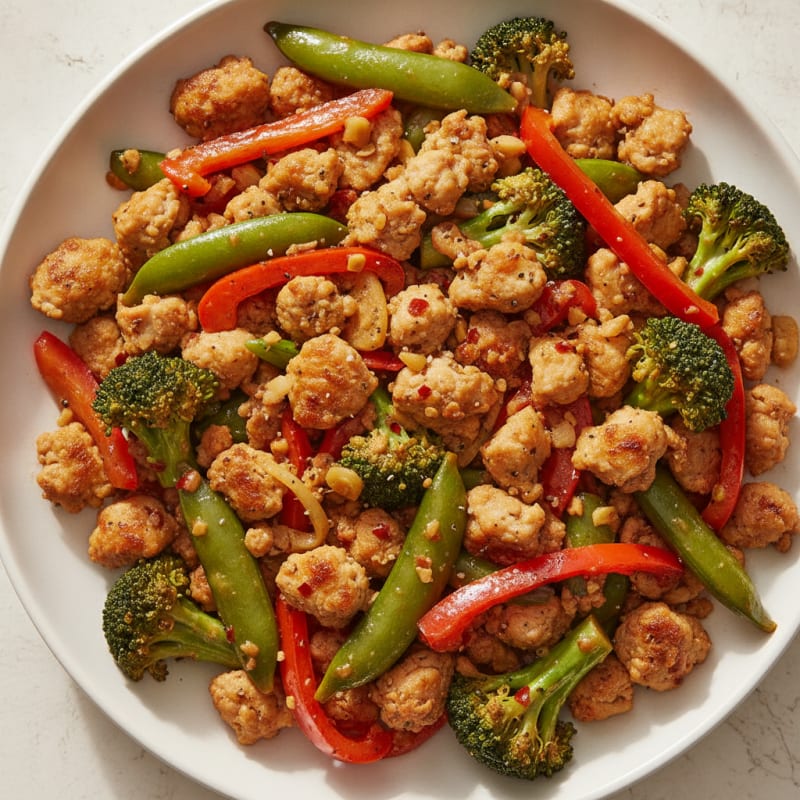 Ground Chicken and Vegetable Stir-Fry