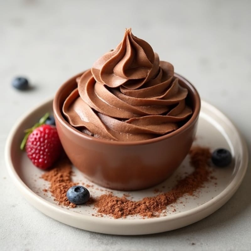 Silky Protein Chocolate Pudding with Almond Butter Swirl