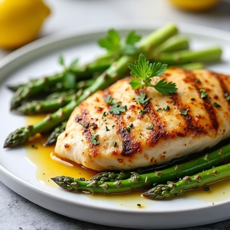 Lemon Herb Grilled Chicken with Roasted Asparagus