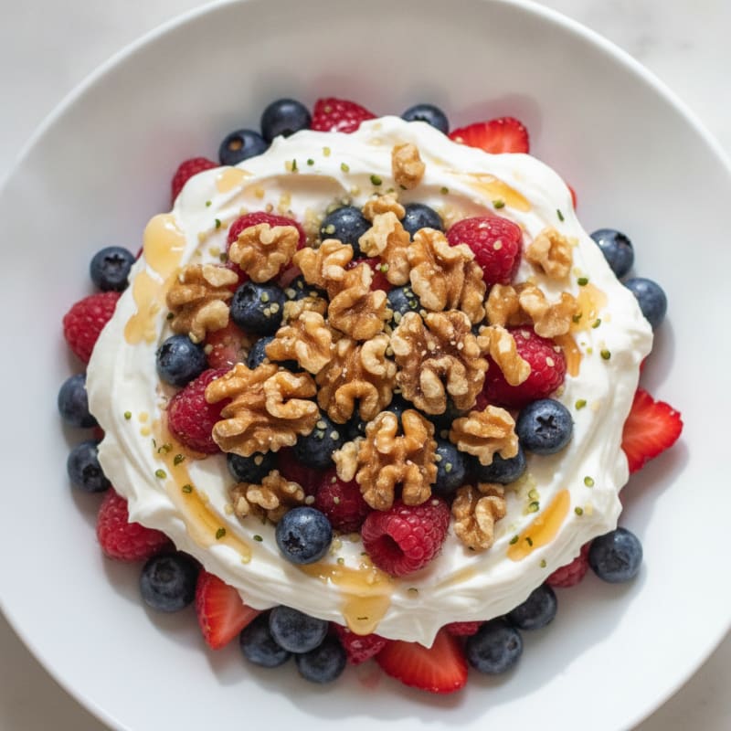 Creamy Greek Yogurt Protein Parfait with Mixed Berries
