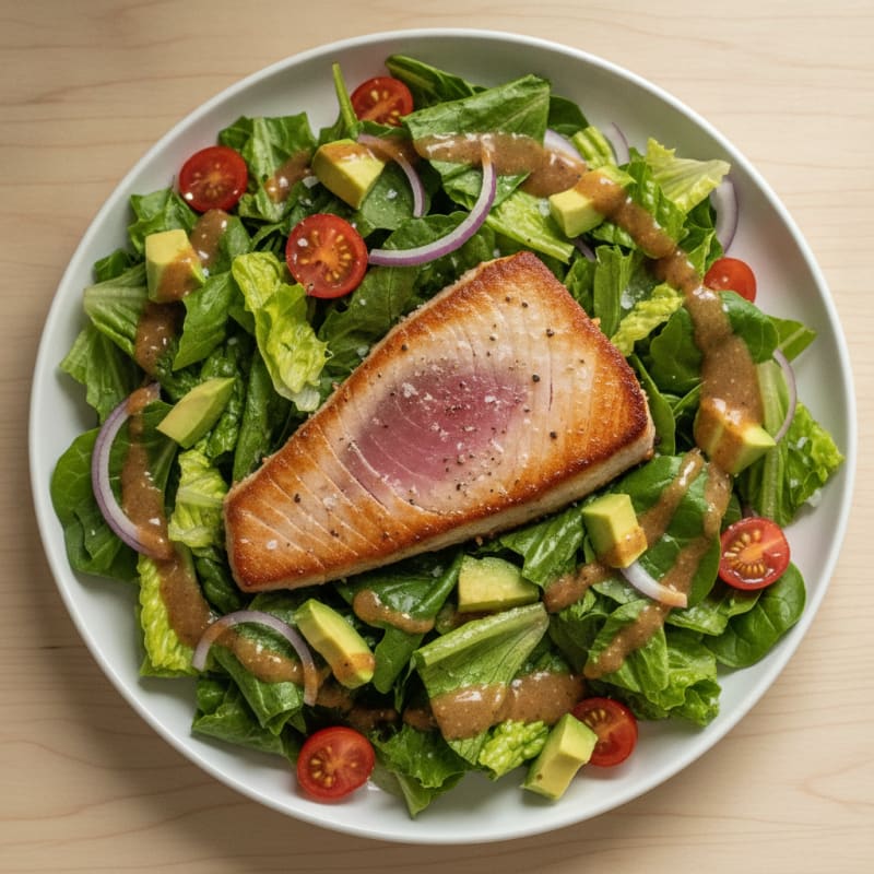 Pan-Seared Tuna with Garden Salad