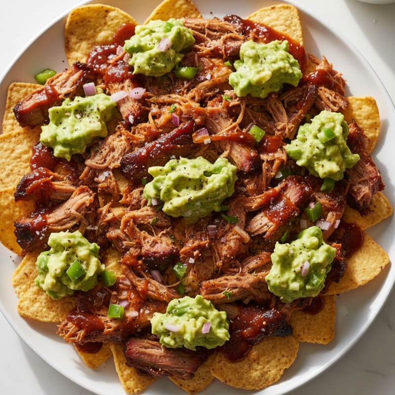 Smoky Pulled Pork Nachos with Zesty Avocado