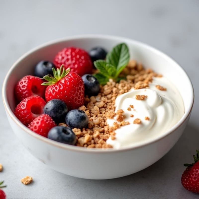 Creamy Protein Yogurt Bowl with Almond Butter and Berries