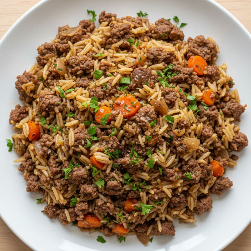 Savory Beef and Rice Pilaf