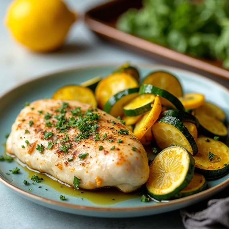 Sheet Pan Lemon Herb Chicken with Roasted Zucchini