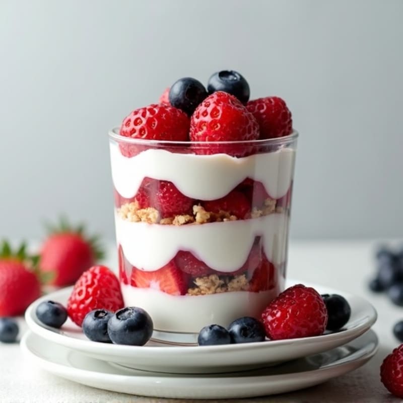 Greek Yogurt Protein Parfait with Mixed Berries