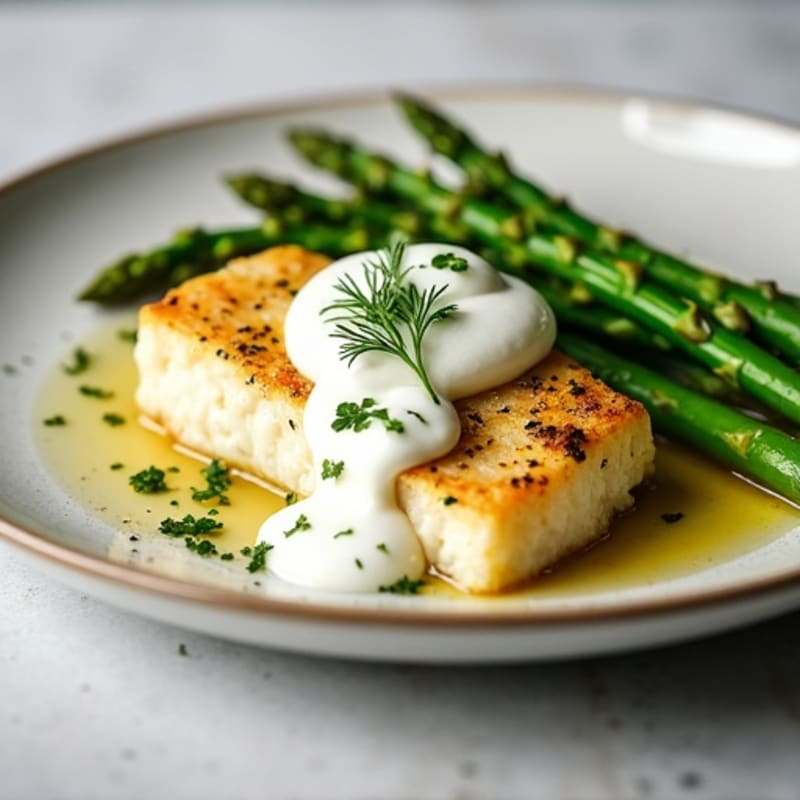 Flaky Lemon Herb Baked Cod with Roasted Asparagus