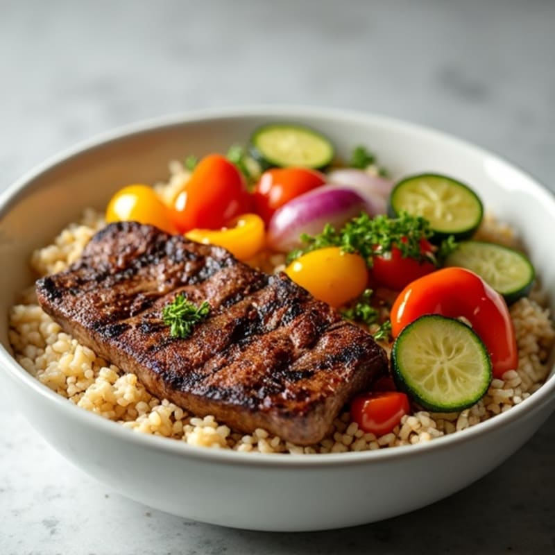Grilled Beef and Veggie Rice Bowl