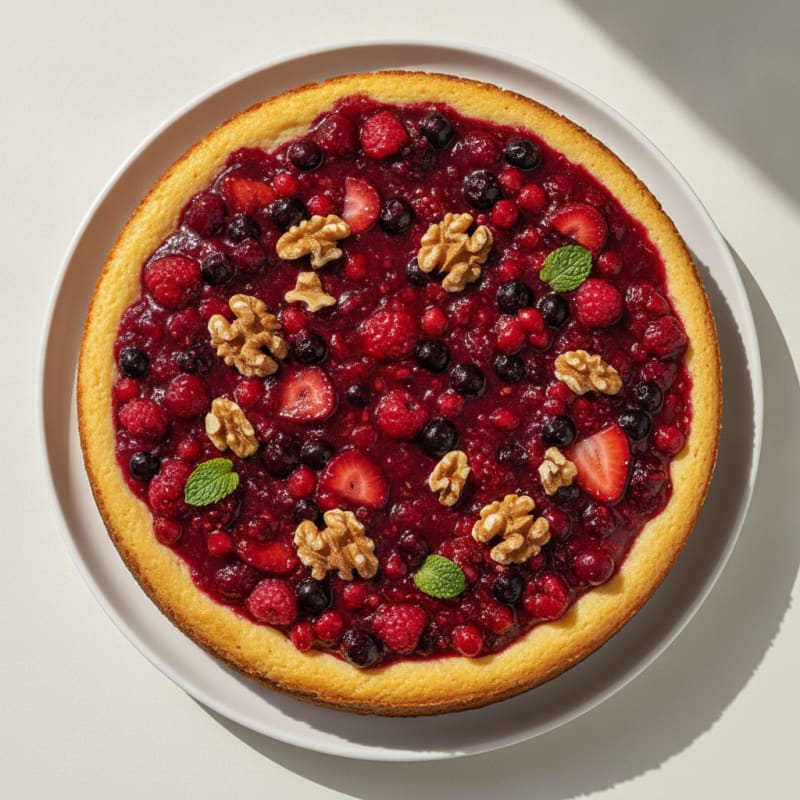 Greek Yogurt Protein Cheesecake with Mixed Berries