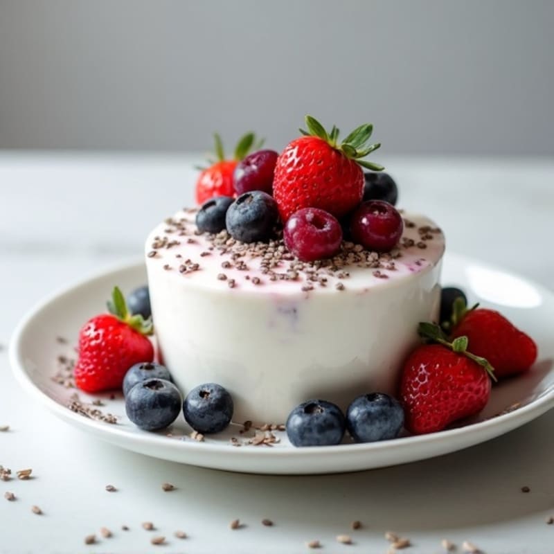 Silky Greek Yogurt Protein Mousse with Mixed Berries