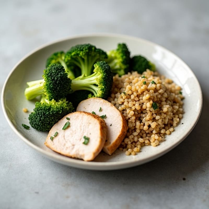 Herb-Roasted Turkey Breast with Steamed Broccoli and Quinoa