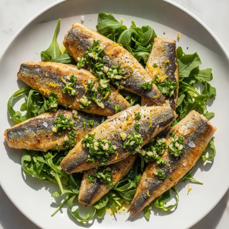 Pan-Seared Sardines with Lemon-Herb Gremolata