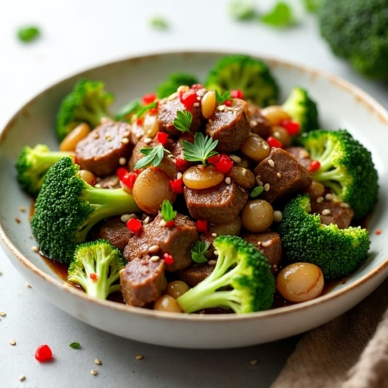 Lean Garlic Ginger Beef with Crisp Broccoli