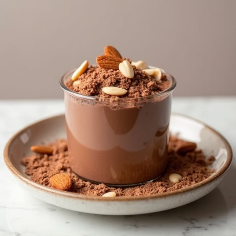 Silky Chocolate Protein Mousse with Toasted Almonds