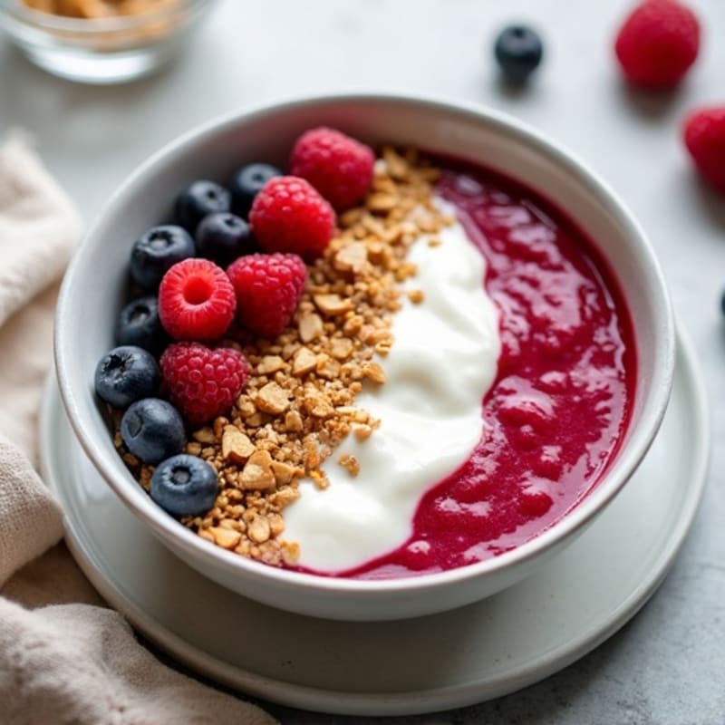 Greek Yogurt Protein Bowl with Mixed Berries and Almond Butter