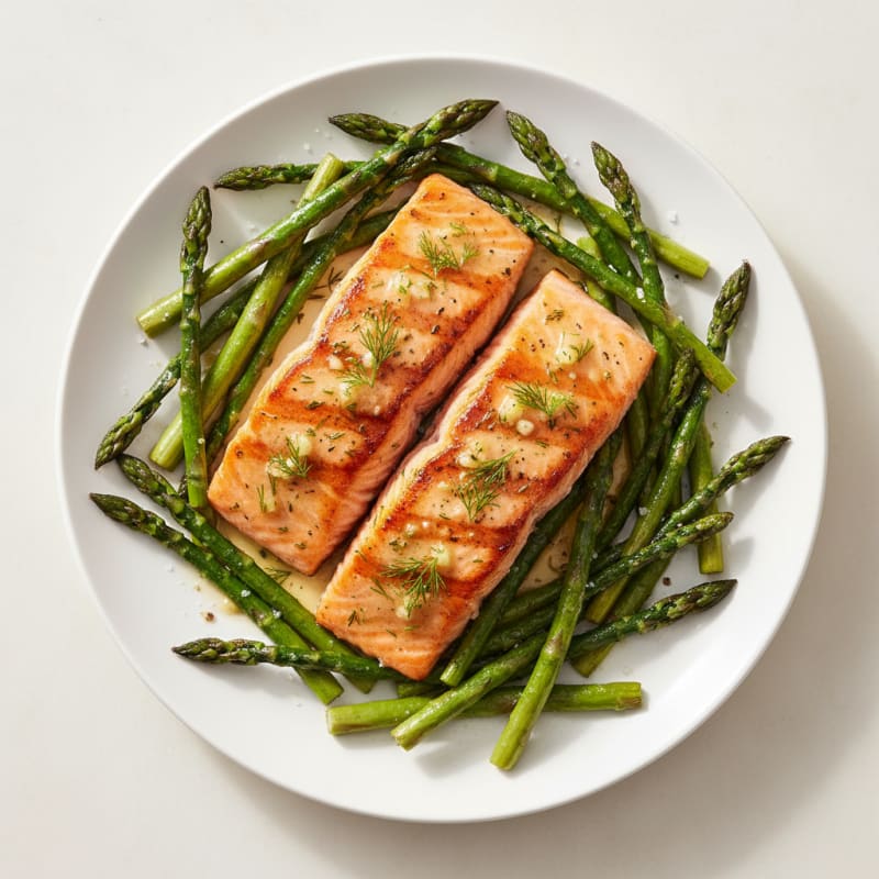 Lemon Herb Grilled Salmon with Asparagus