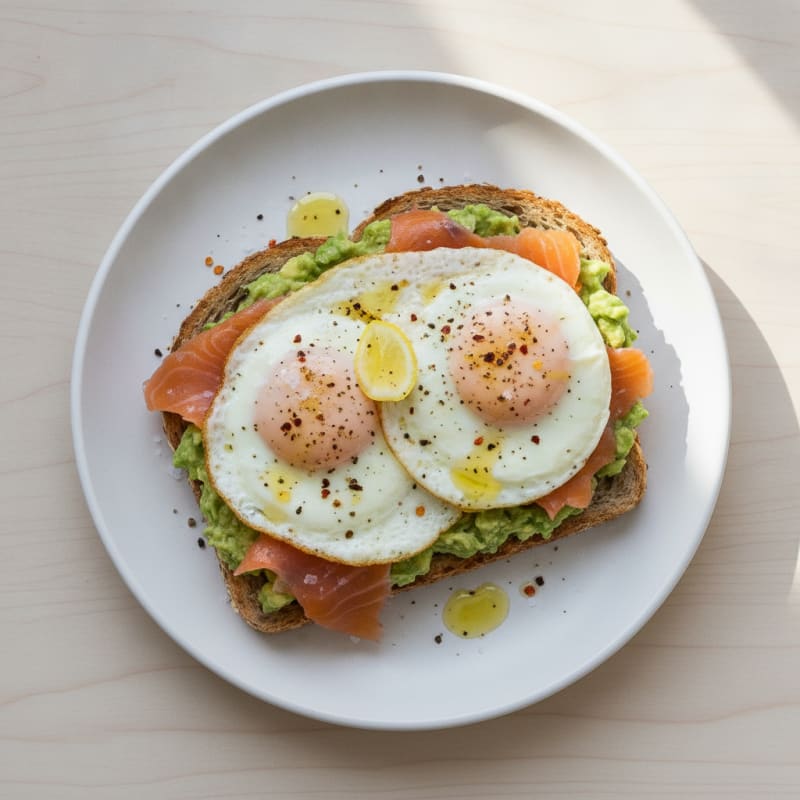 Pan-Seared Eggs with Avocado Toast