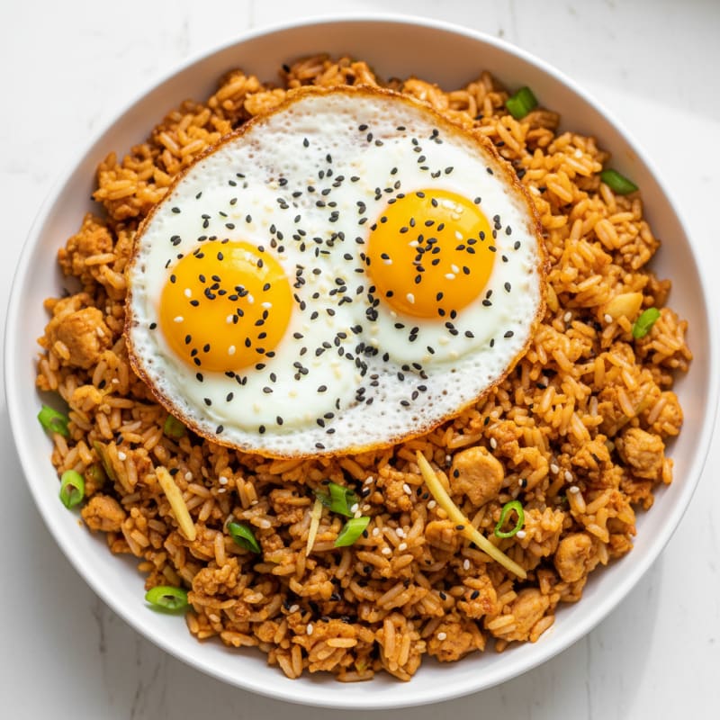 Kimchi Fried Rice with Fried Egg