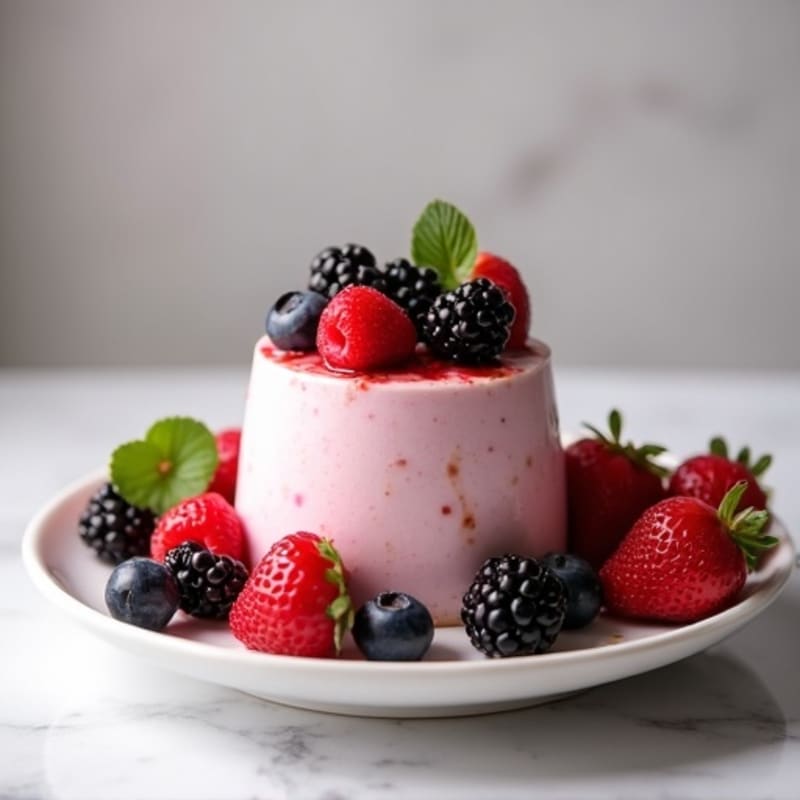 Silky Greek Yogurt Protein Mousse with Mixed Berries