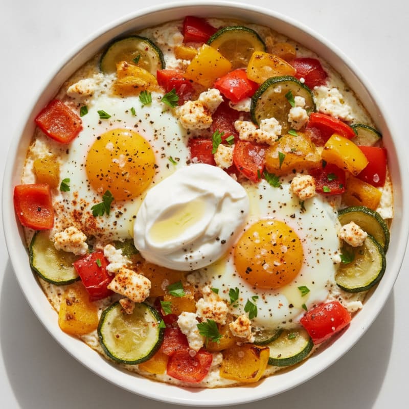 Baked Eggs with Roasted Vegetables