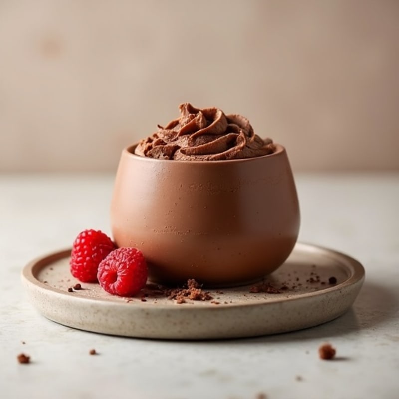Chocolate Protein Mousse with Almond Butter Swirl