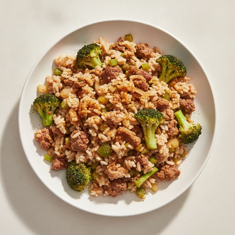 Lean Boudin Bowl with Steamed Broccoli