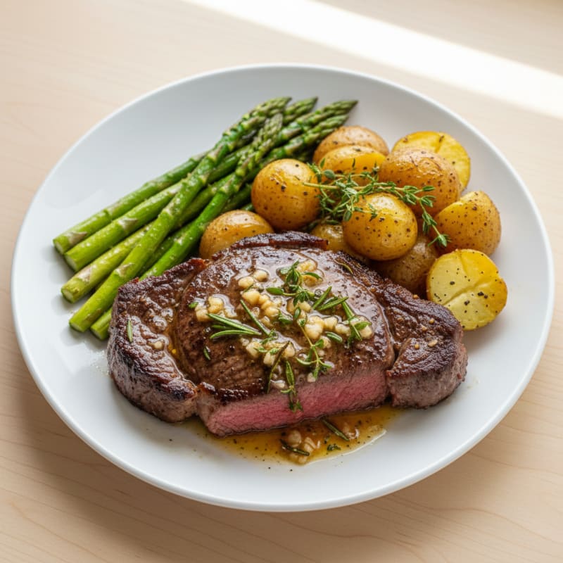 Garlic Herb Butter Pan-Seared Steak