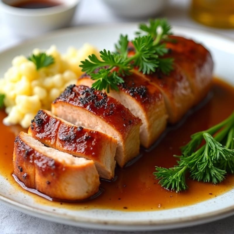 Roasted Pork Tenderloin with Sticky Honey-Garlic Glaze