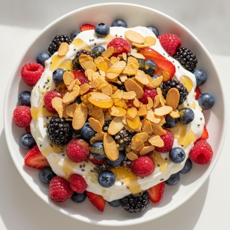 Creamy Greek Yogurt Protein Parfait with Mixed Berries