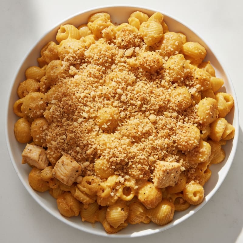 Baked Four-Cheese Macaroni with Toasted Breadcrumbs