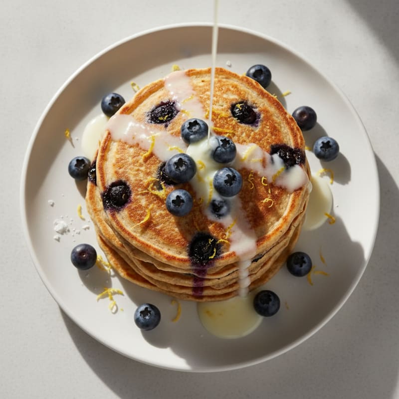 Blueberry Ricotta Pancakes with Lemon Zest