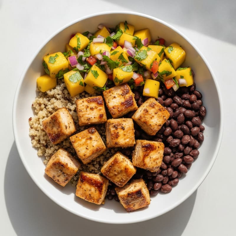 Jerk Chicken Power Bowl with Mango Salsa