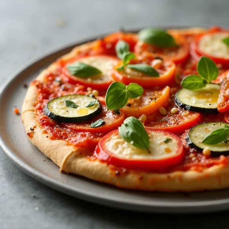 High-Protein Thin Crust Pizza with Chicken and Veggies