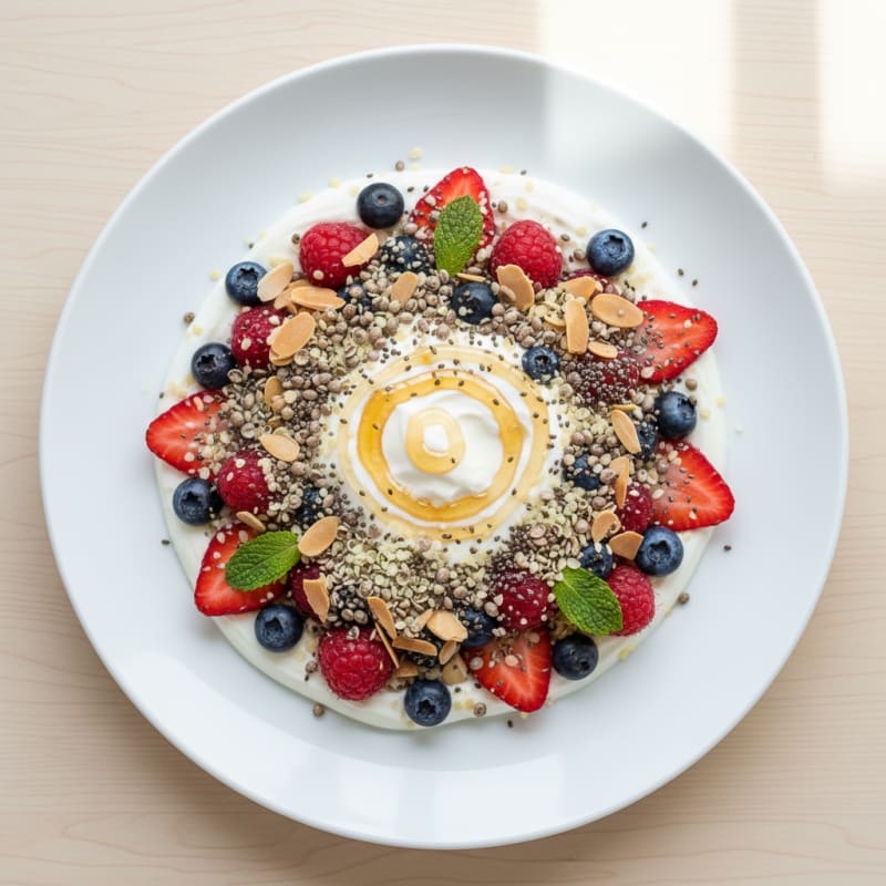 Greek Yogurt Protein Parfait with Mixed Berries