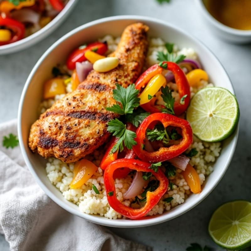 Crispy Sheet Pan Chicken Fajita Bowls