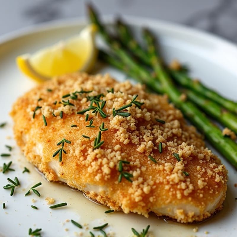 Crispy Lemon Herb Chicken with Roasted Asparagus