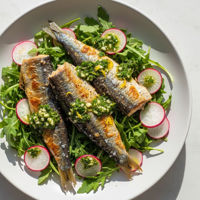 Pan-Seared Sardines with Lemon-Herb Gremolata