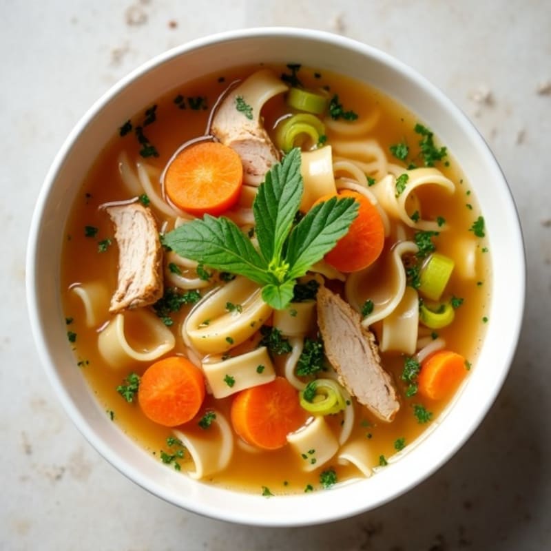 Aromatic Chicken Noodle Soup with Fresh Herbs