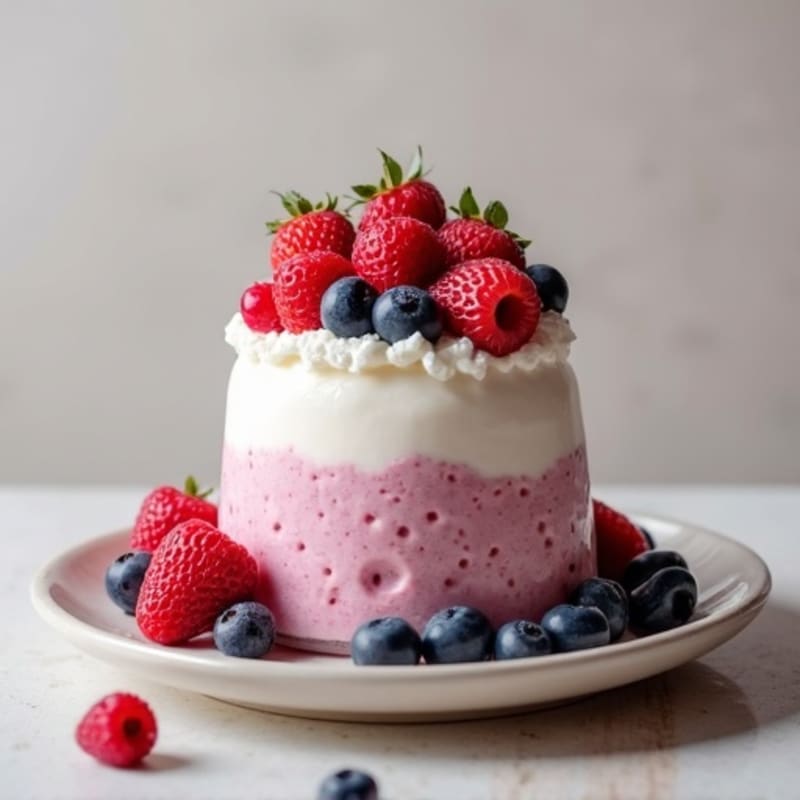 Cottage Cheese Protein Pudding with Mixed Berries