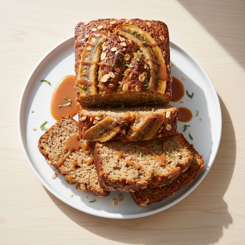 Golden Caramelized Banana Bread Loaf