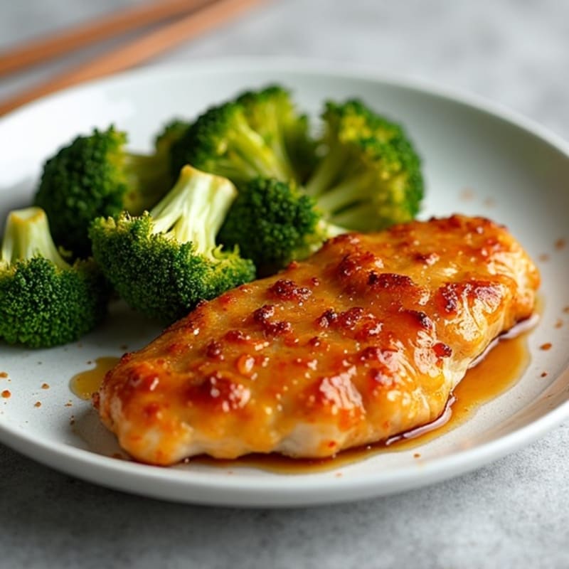 Crispy Orange Glazed Chicken with Roasted Broccoli