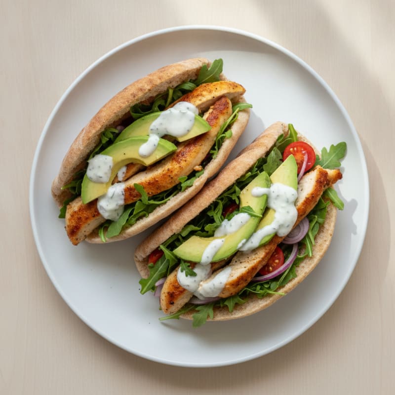 Chicken and Avocado Pita Sandwiches