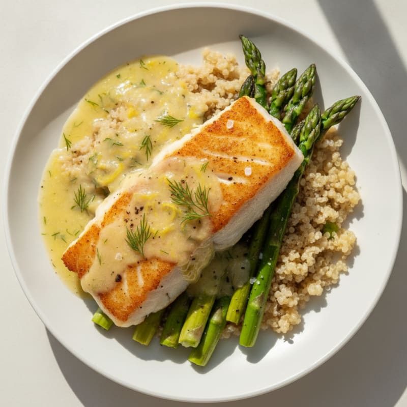 Pan-Seared Cod with Lemon-Dill Sauce
