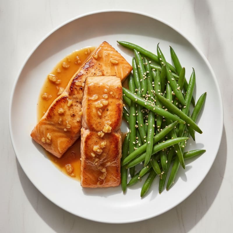 Pan-Seared Teriyaki Salmon with Green Beans