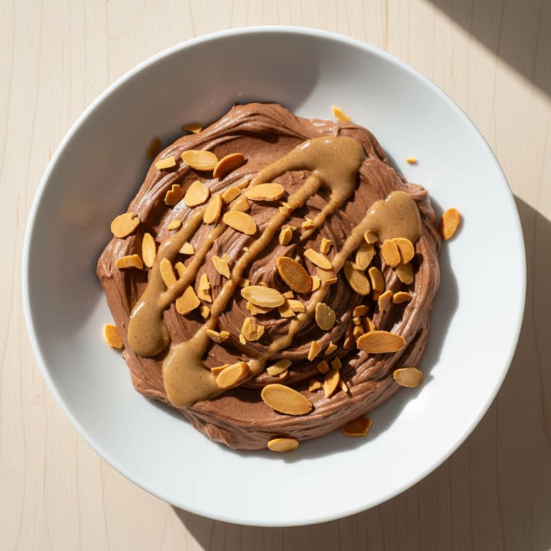 Silky Chocolate Protein Yogurt with Almonds