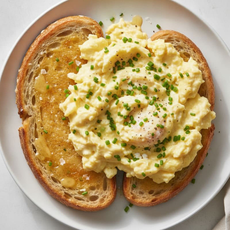 Fluffy Scrambled Eggs with Chives