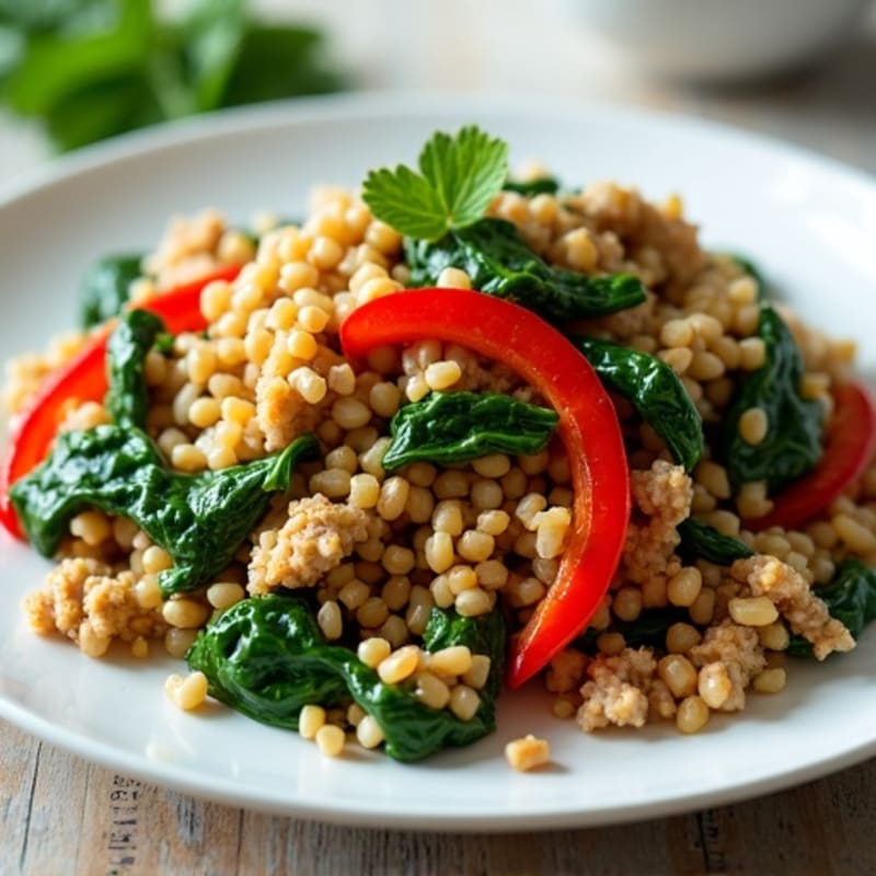 Ground Turkey and Spinach Stir-Fry